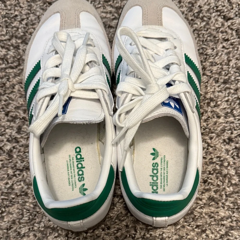 Adidas Samba White and Green Trainers fit like women’s size 7 - Picture 4 of 6